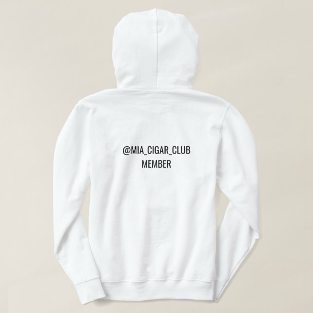 Sudadera con capucha @MIA_CIGAR_CLUB (Reverso del diseño)