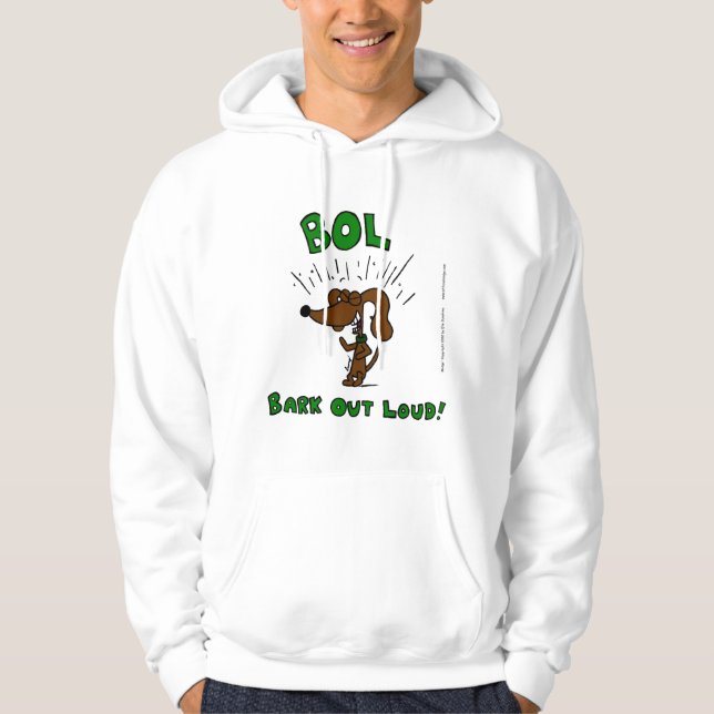 Sudadera con capucha Midge "BOL Bark Out Loud" (Anverso)