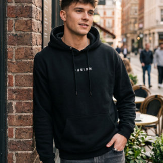 Sudadera con capucha minimalista FUSION tipografía