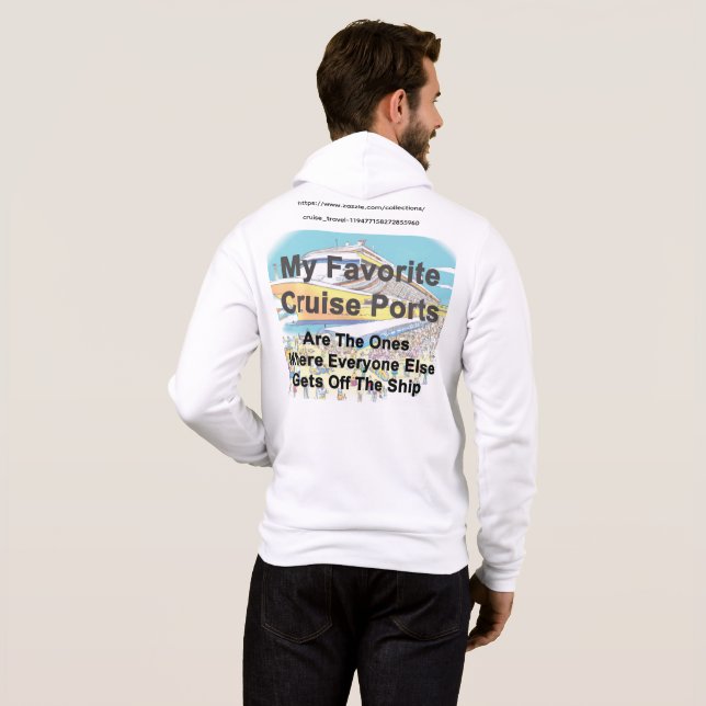 SUDADERA CON CAPUCHA - Mis Puertos de Crucero Favo (Reverso completo)