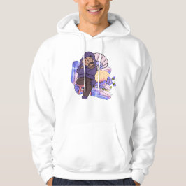 Sudadera con capucha morada acogedora y abrazos de