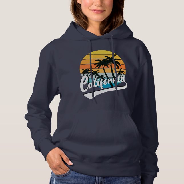 Sudadera con capucha Navy California Retro Sunset  (Anverso)