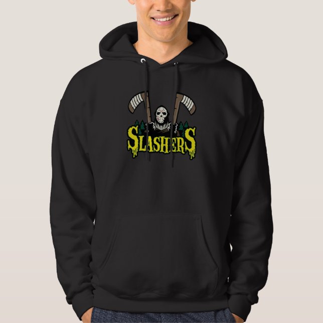 Sudadera con capucha negra 2 de SLASHER (Anverso)