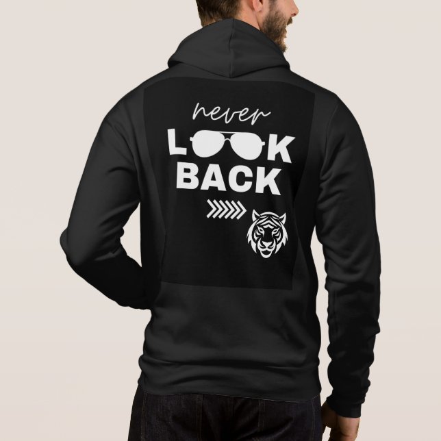 Sudadera con capucha negra con cita motivacional e (Reverso)