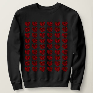 Sudadera con capucha negra corazones rojos para mu