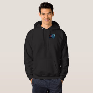 Sudadera con capucha negra de bolsillo para hombre