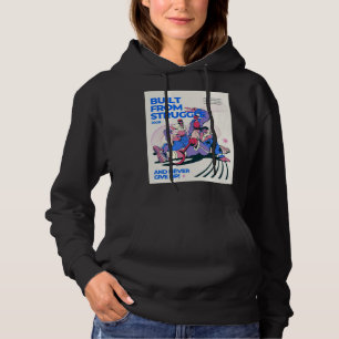 Sudadera con capucha negra de estampado escénico a