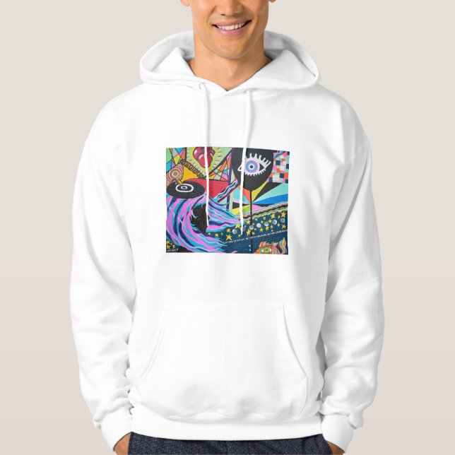 Sudadera con capucha negra del globo (Anverso)