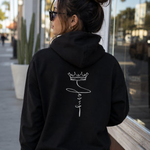 Sudadera con capucha negra elegante 'Jesús' Corona