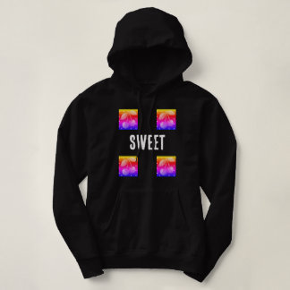 Sudadera con capucha negra gradiente de cereza dul