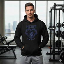 Sudadera con capucha negra gráfica MERIT de cráneo