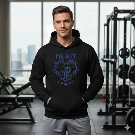 Sudadera con capucha negra gráfica MERIT de cráneo