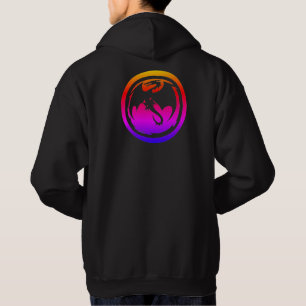 Sudadera con capucha negra neon Black Dragon en la