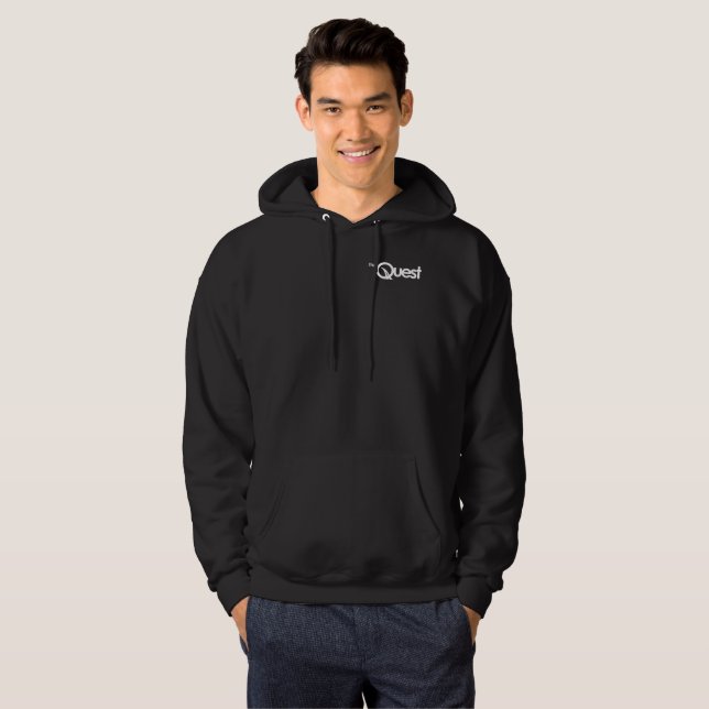 Sudadera con capucha negra para adultos con logo d (Anverso completo)