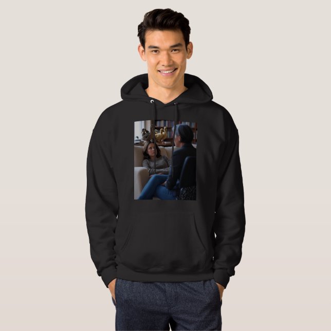 Sudadera con capucha negra para hombres Fascinatio (Anverso completo)