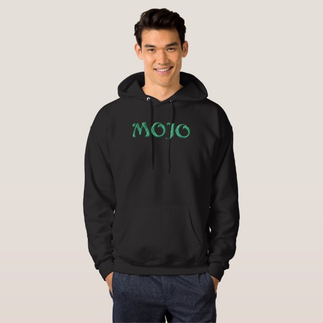 Sudadera con capucha negra para hombres Mojo (Anverso completo)