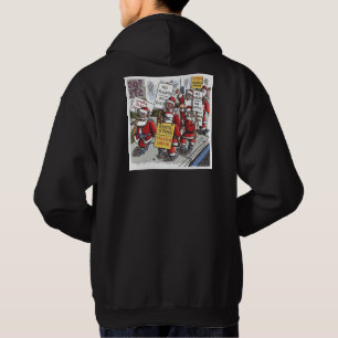 Sudadera con capucha negra para hombres Santa Stri