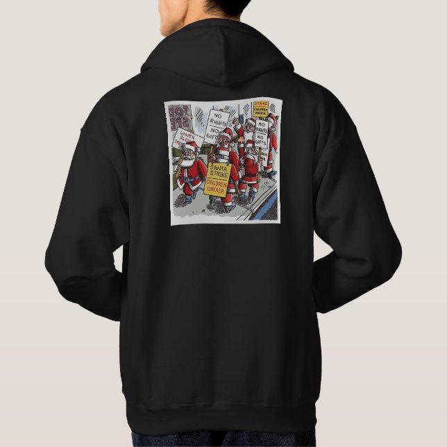 Sudadera con capucha negra para hombres Santa Stri (Reverso)