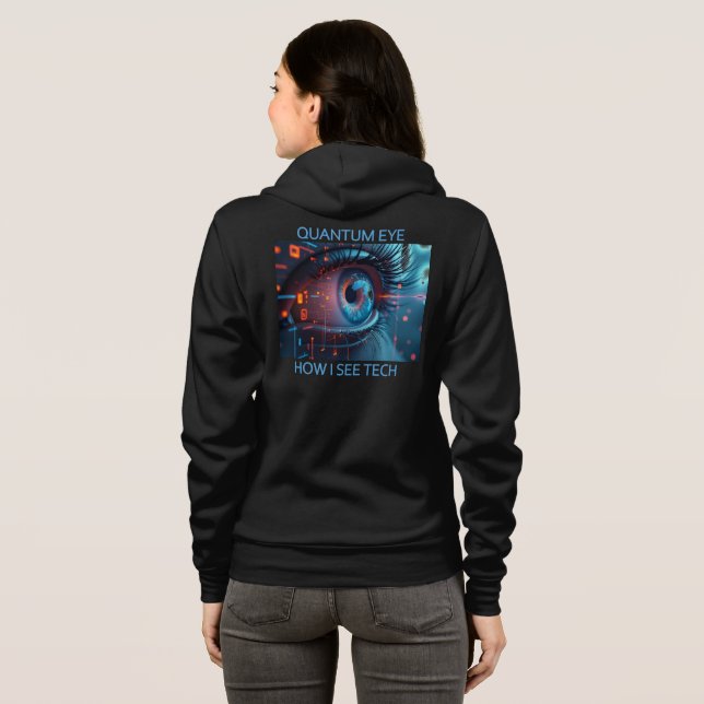 sudadera con capucha negra para mujeres Quantum Ey (Reverso completo)