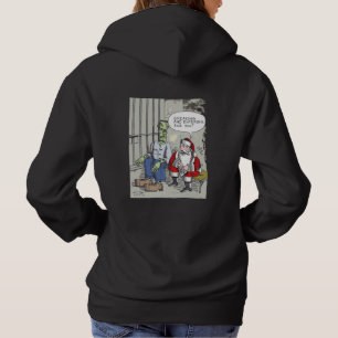 Sudadera con capucha negra para mujeres Santa en l