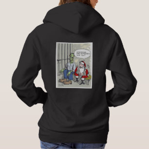 Sudadera con capucha negra para mujeres Santa en l