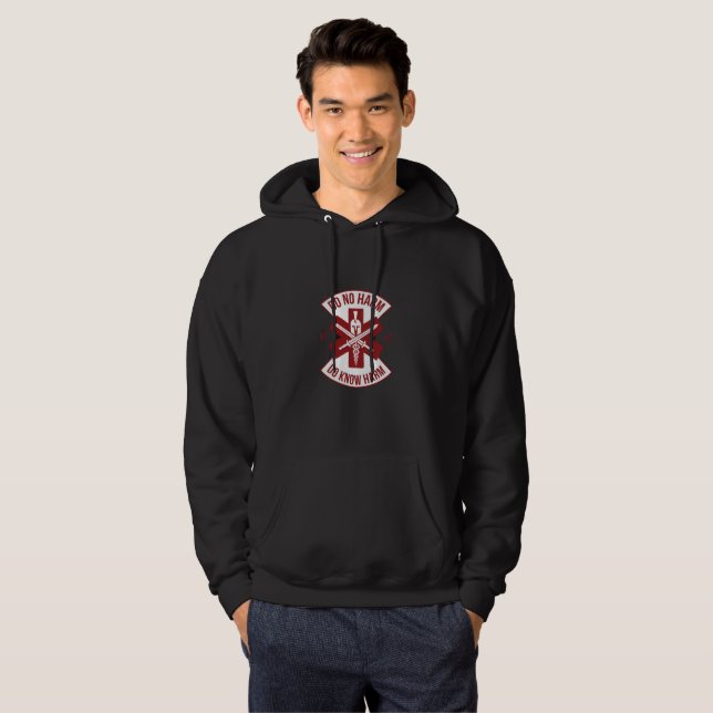 Sudadera con capucha negra para veteranos de médic (Anverso completo)