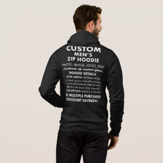 Sudadera con capucha negra personalizada para homb