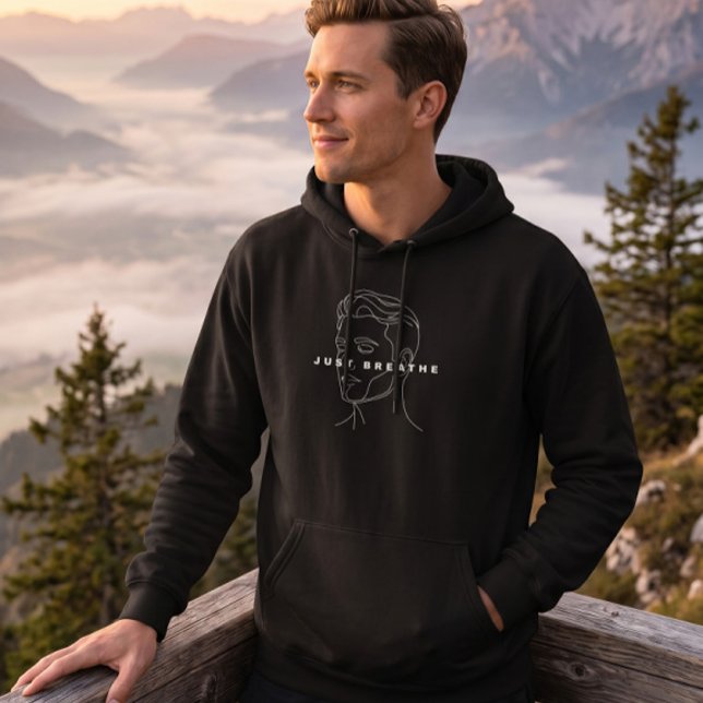 Sudadera con capucha negra 'Solo Respira' | Arte d (Subido por el creador)