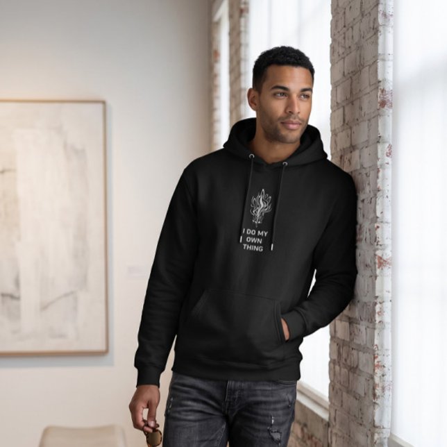 Sudadera con capucha negra urbana minimalista (Subido por el creador)