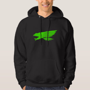 Sudadera con capucha negra verde del halcón