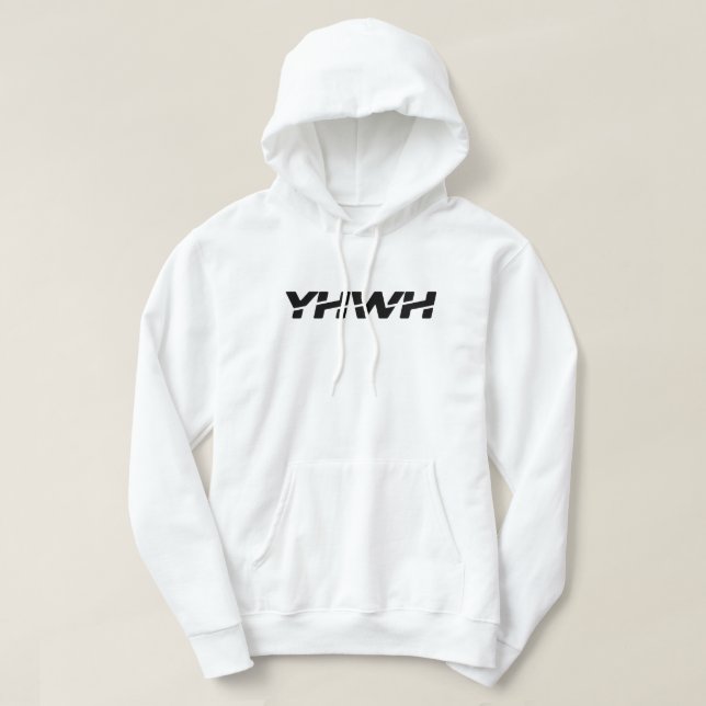 Sudadera con capucha negra Yahweh (Diseño del anverso)
