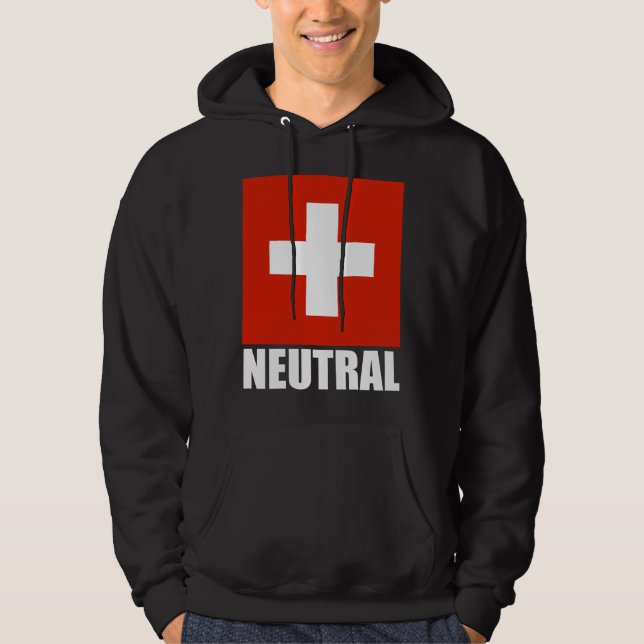 Sudadera con capucha NEUTRAL (de la bandera suiza) (Anverso)