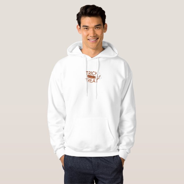 Sudadera con capucha Orange Simple Trick or Threat (Anverso completo)