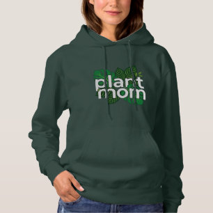 Sudadera con capucha oscura con gráfico de hoja de