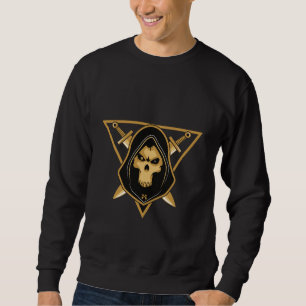 Sudadera con capucha oscura de cráneo para hombre 