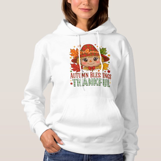 Sudadera con capucha Otoño de corazón agradecido (Anverso)