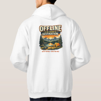 Sudadera con capucha para acampar Offline is My Fa