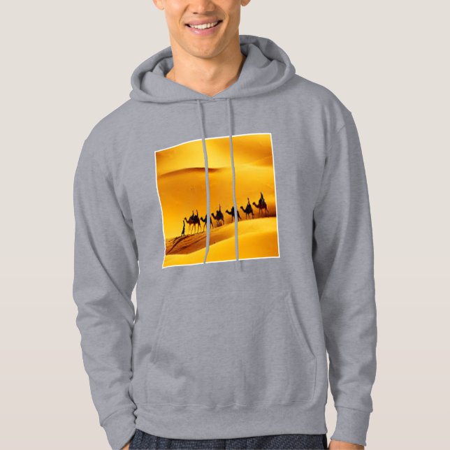 Sudadera con capucha para adulto gris SAHARA TURIS (Anverso)