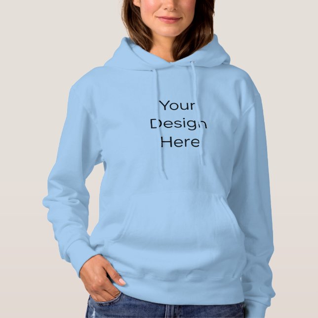 Sudadera con capucha para adultos azul claro (Anverso)