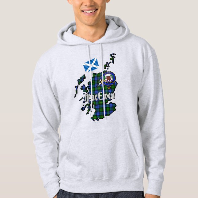 Sudadera con capucha para adultos del clan MacEwen (Anverso)