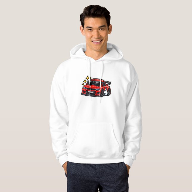 Sudadera con capucha para amante de Funny Car (Anverso completo)