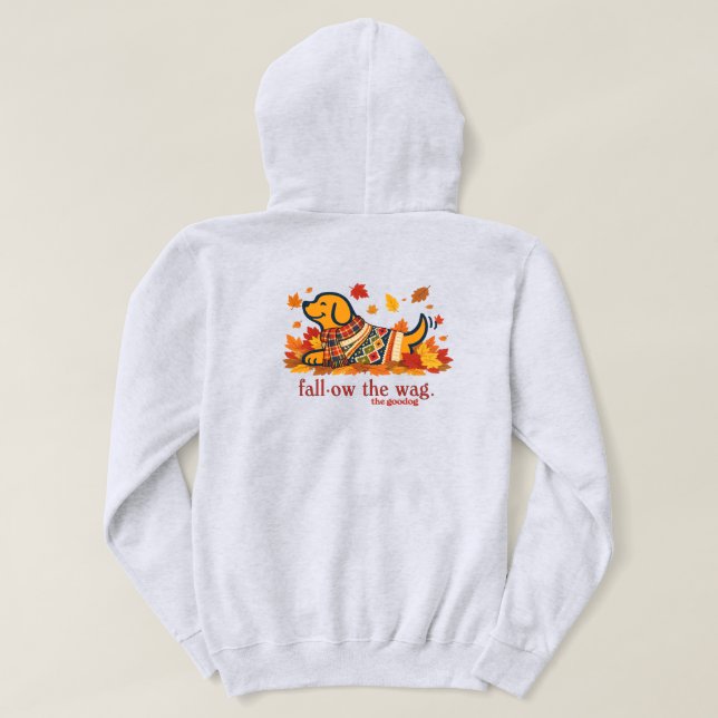 Sudadera con capucha para amantes de perros otoñal (Reverso del diseño)