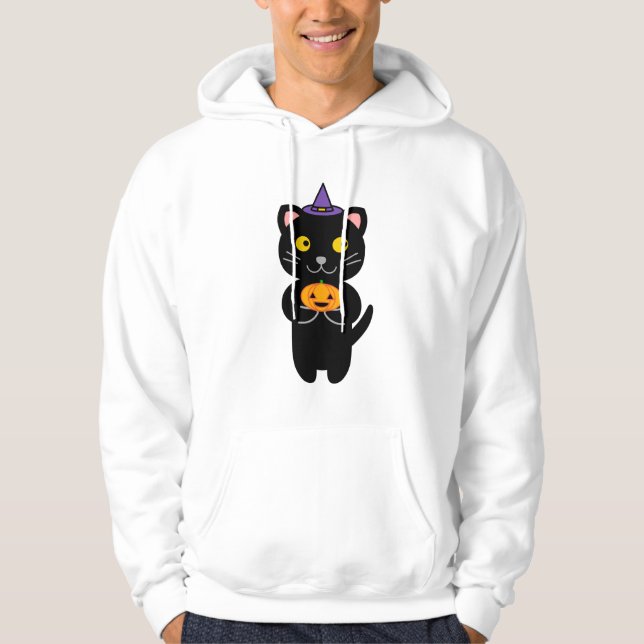 Sudadera con capucha para gato de Halloween (Anverso)