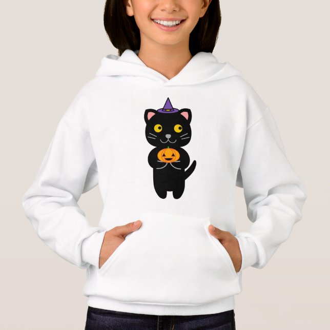 Sudadera con capucha para gato de Halloween (Anverso)