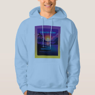 Sudadera con capucha para hombre Atardecer tropica