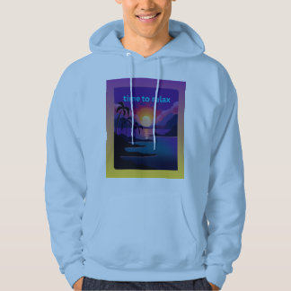 Sudadera con capucha para hombre Atardecer tropica