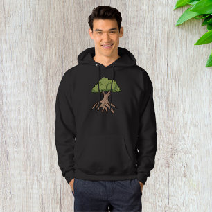 Sudadera con capucha para hombre con árbol de raíc