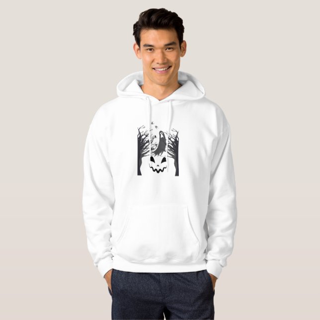 Sudadera con capucha para hombre con silueta de fa (Anverso completo)