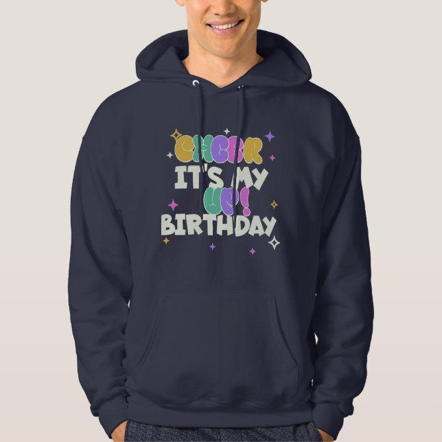 SUDADERA CON CAPUCHA PARA HOMBRE CUMPLEAÑOS ÁNIMO  (Anverso)