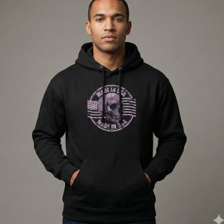 Sudadera con capucha para hombre de cráneo morado